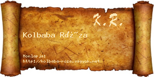 Kolbaba Róza névjegykártya